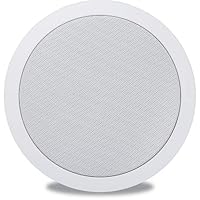 Polk In-Ceiling Speaker with 8" Dynamic Balance Woofer and 3/4" Aimable Silk Dome Tweeter, Features Patented Dynamic Balance Technology with Paintable White Matte Grille & Durable Moisture Resistant Construction, Easy One-Cut, Drop-In Installation