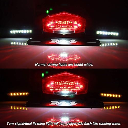 Miniatura 3 de Soporte para placa de matrícula, eliminador de guardabarros, luces LED de freno y intermitentes para Suzuki DRZ400S DRZ400SM DRZ400E (transparente)