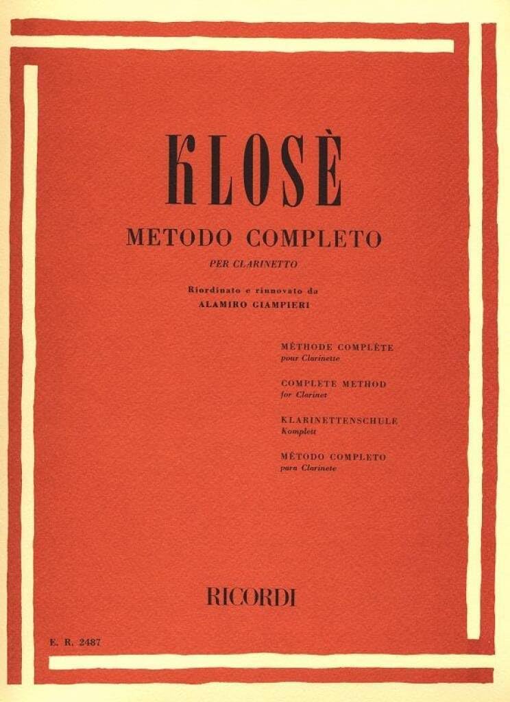 Klose Metodo Completo Clarinetto | Libro Didattico Insegnanti Allievi | Esercizi Tecnici Studi Diteggiatura Respirazione Fraseggio | Spartiti Lezioni Pratica Quotidiana Scuola Musica Per Principianti