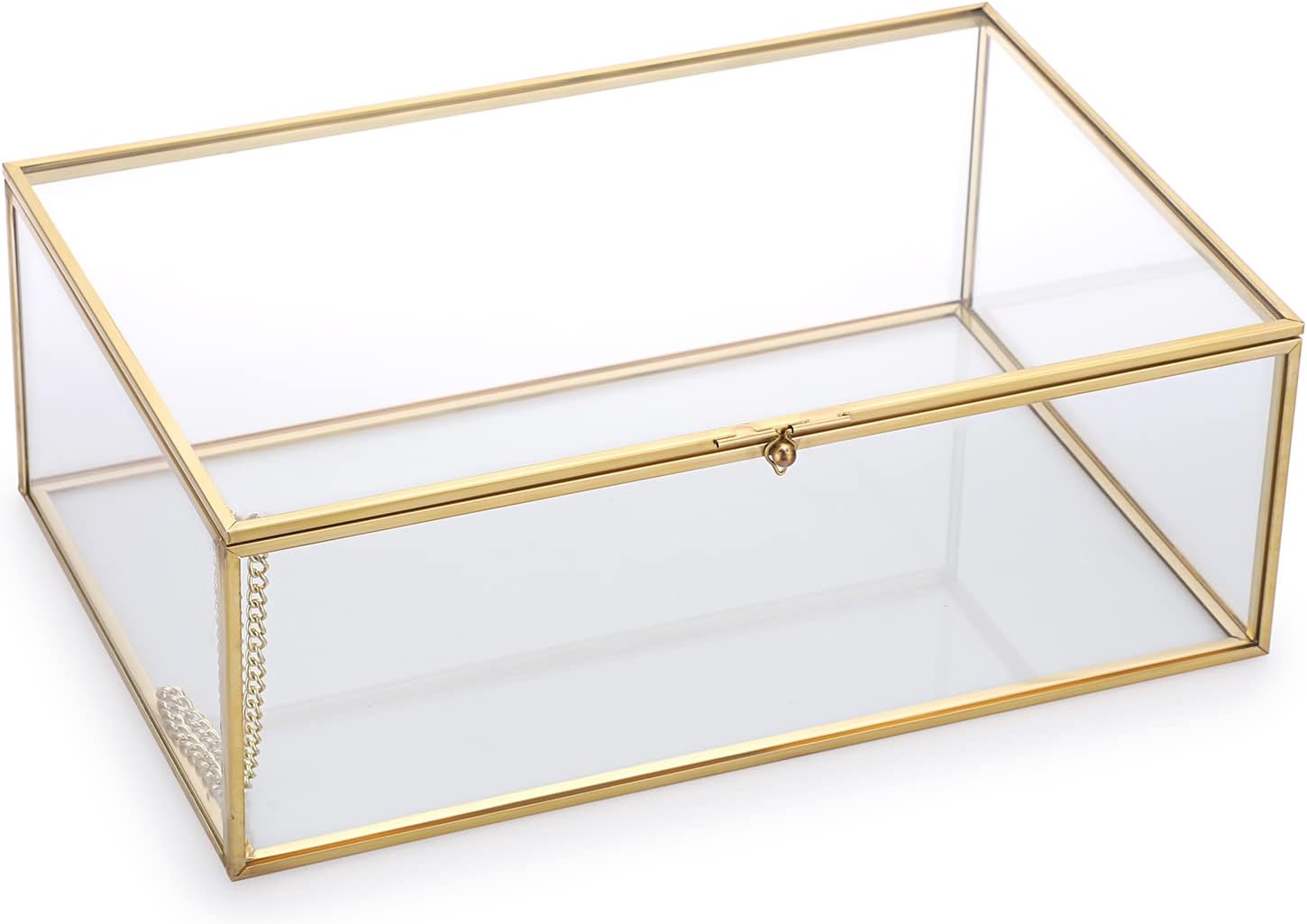 Amazon.com: Hipiwe Vintage Glass Keepsake Box, Rectangle Jewelry ...