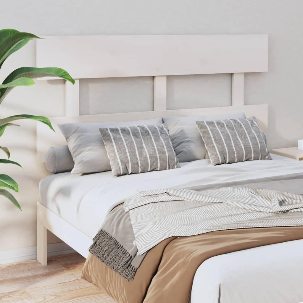 Cabecero de cama blanco de pino macizo de 124 cm para proteger paredes y ganar espacio