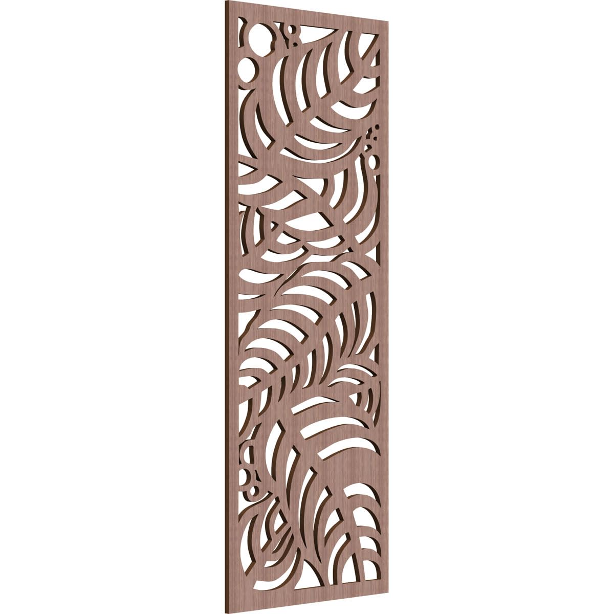 19 3/8"W x 49 3/8"H x 3/8"T Mills Decorative Fretwork Wood Wall Panels, Walnut