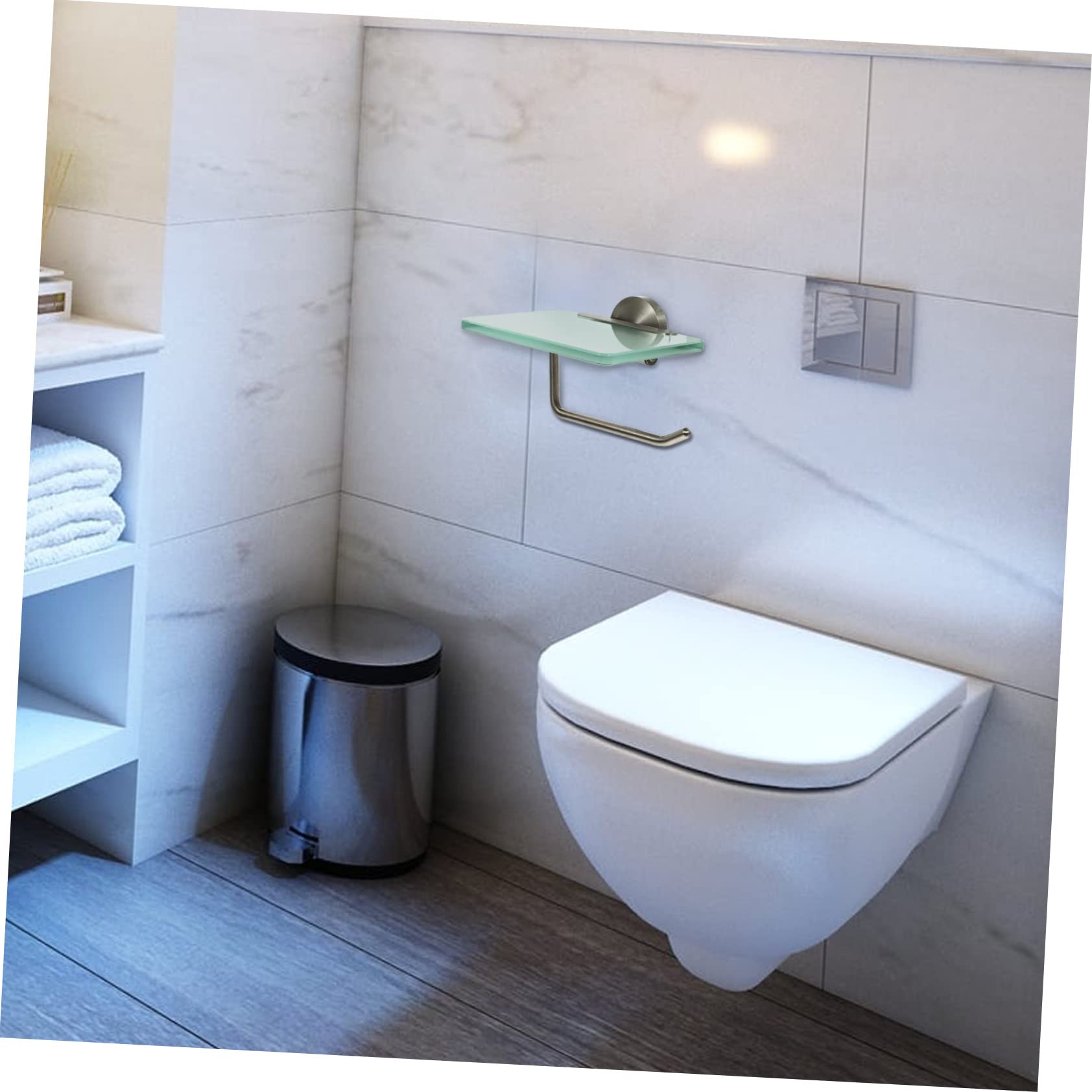 NUOBESTY Portarotolo da Parete in Acciaio Inossidabile Design Salvaspazio e Vetro e Installazione Facile Elegante e Funzionale per Cucina e Soggiorno