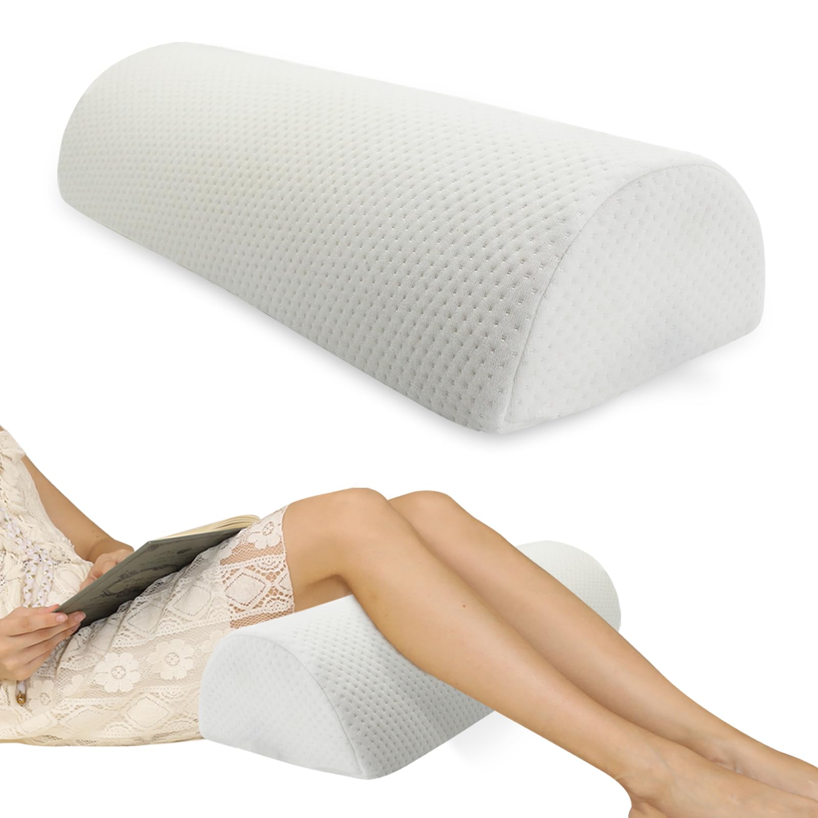 Eiury Cuscino a mezzaluna, perfetto per gambe, ginocchia, parte bassa della schiena, caviglia e testa, supporto lombare versatile per letto, include 100% memory foam e fodera lavabile in lavatrice,