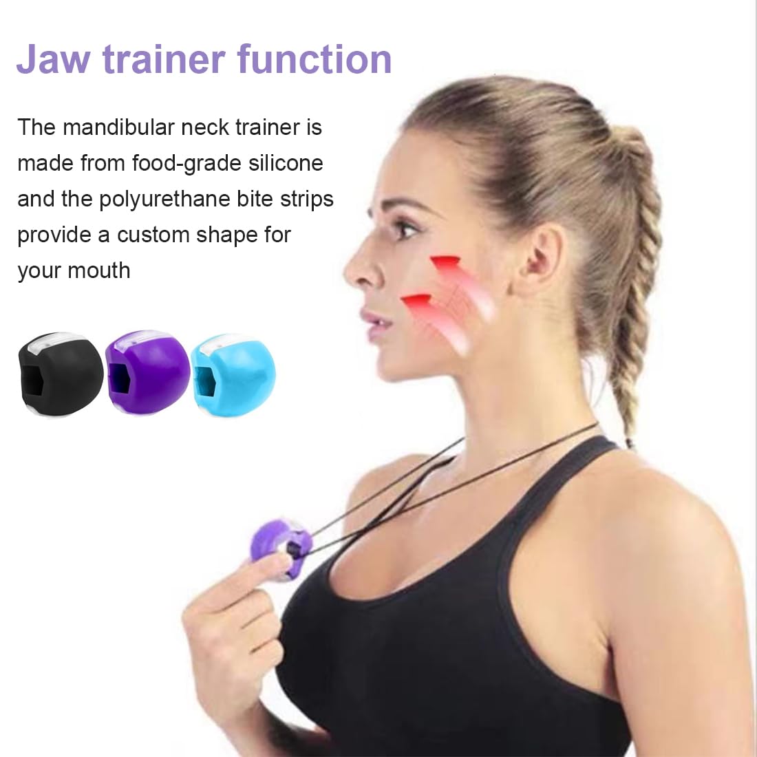 4 pcs Entraîneur de mâchoire pour Le Visage Exercice de la mâchoire pour façonner la mâchoire tonifiant Le Menton Masseur Musculaire pour renforcer la mâchoire Exercice à mâcher