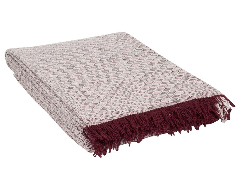 ALMACENES REVITEX Colcha Multiusos Sofá, Cubrecama, Manta Foulard, Plaid para Cama, Cubresofa, Cómoda Practica y Suave. (180x260 cm, Granate)