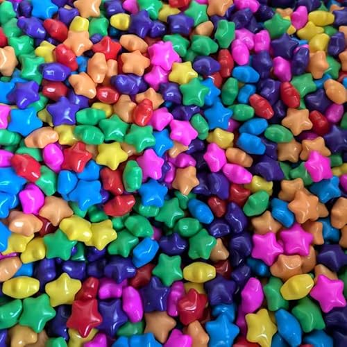 五芒星型オーシャンボール、極厚子供用ガーデンボール Tasydi ベビーバストレジャー、室内用星型プラスチック池デコレーションおもちゃ(150個 + メッシュバッグ) (8,8cm150個のネットバッグ)