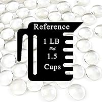 Vista 4 de Cuentas de vidrio transparente de 1 libra para jarrones, 100 piedras de vidrio, canicas de vidrio plano transparente para relleno de jarrones, velas