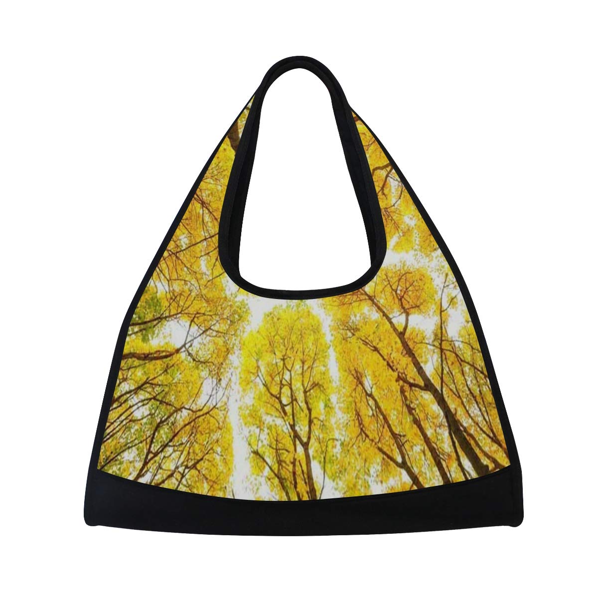 Gym Bag, Sports Duffle Bag Autumn Trees Fall Forest Sunshine Training Handbag Large Travel Shoulder Tote Bag Tennis Badminton Racket Bag for Men Women