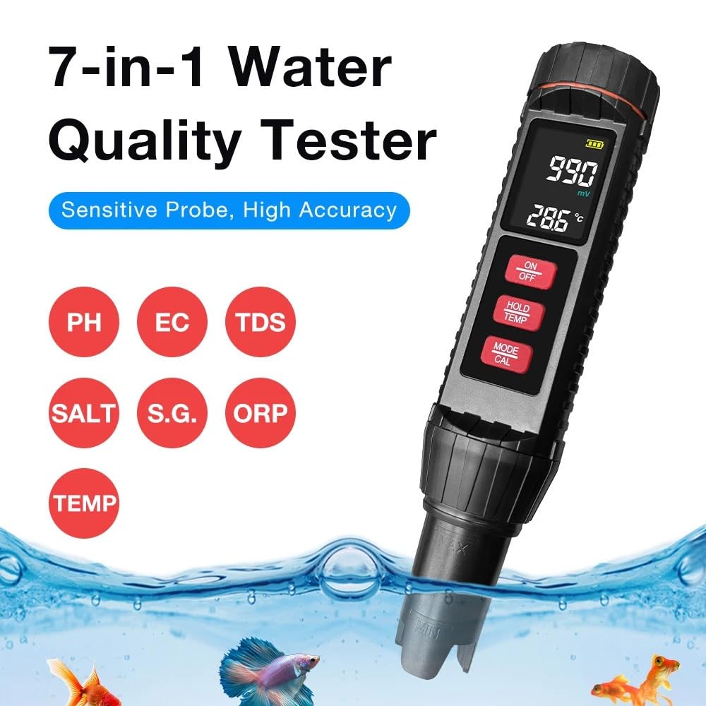 Miernik temperatury 7w1 PH TDS EC ORP Zasolenie SG Tester jakości wody
