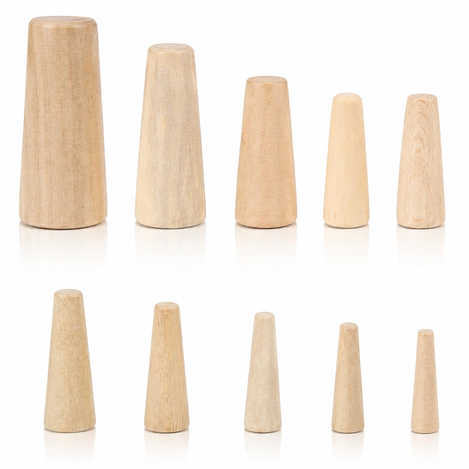 10pcs Marine Boat Wooden Conical Bungs Plugs Set, Marine Tapered Thru Hull Emergency Soft Wood Drain Plug Boat Yacht Parts and Accessories