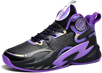 WELRUNGMen's Women's High Top Basketball Shoes Breathable Non Slip Outdoor Sneakers Fashion Shoes