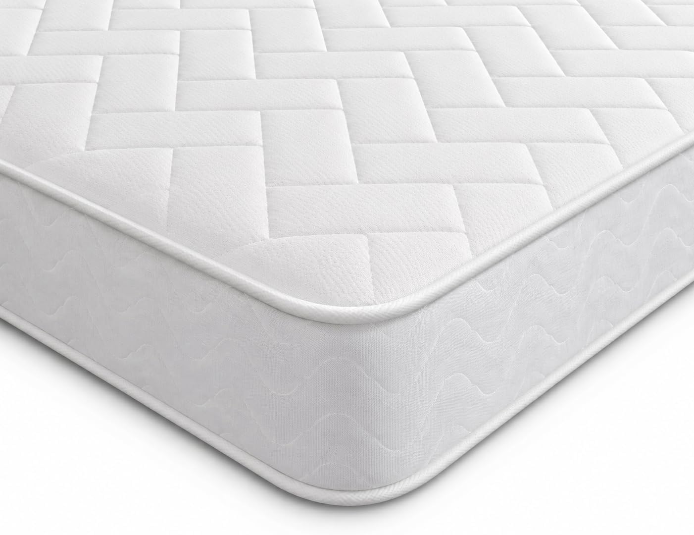 Starlight Beds Metro EU Small Single Mattress Hybrid Sprung with Foam Layer | Coil Spring, 7 Inch Deep, Budget Friendly Value Comfort, Soft Support, Rolled & Boxed, UK Manufacturer. White - 80x200x18cm