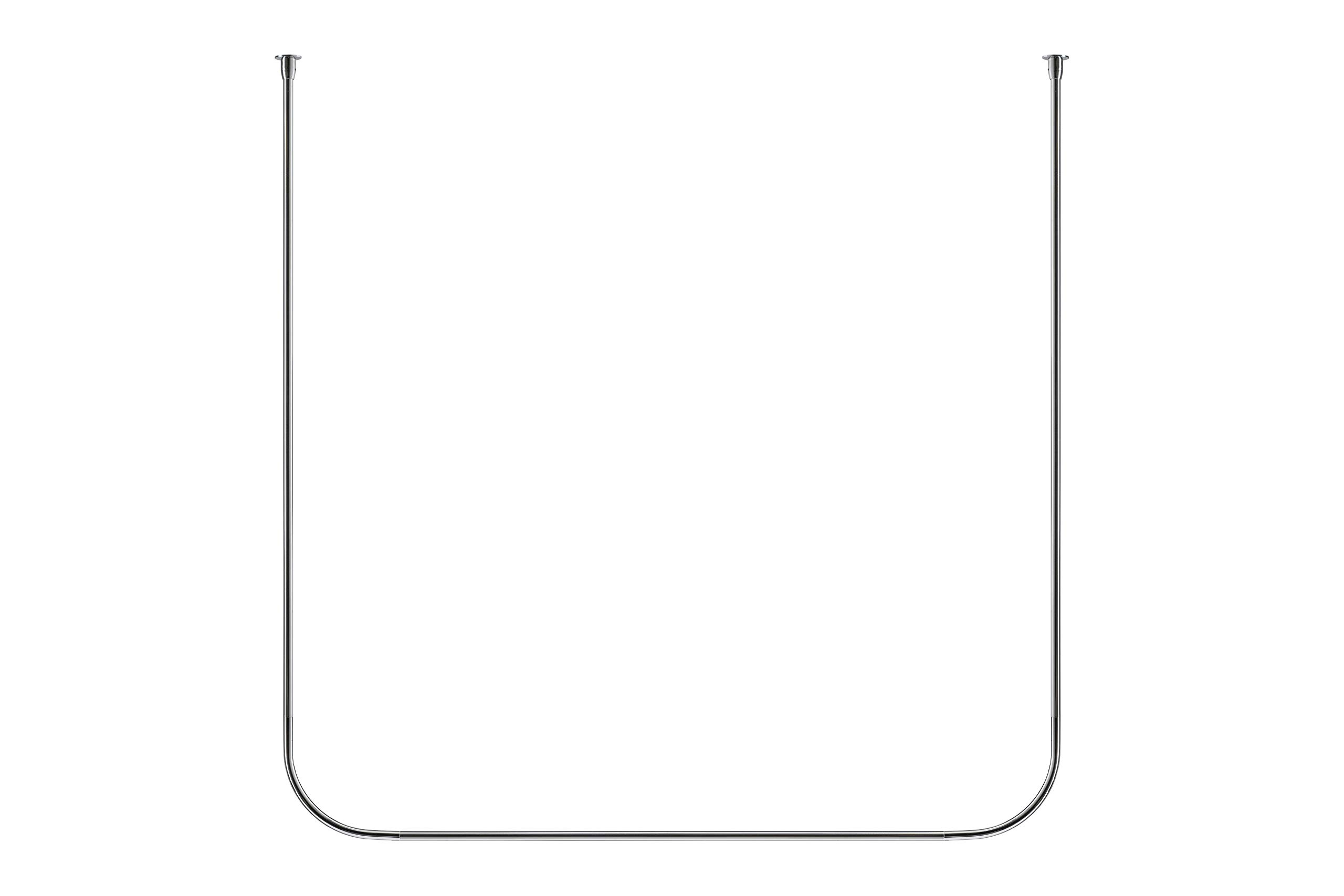 Croydex AD115144 Fineline drążek prysznicowy i zestaw szyny, stal nierdzewna, chrom, prosty do 2520 mm