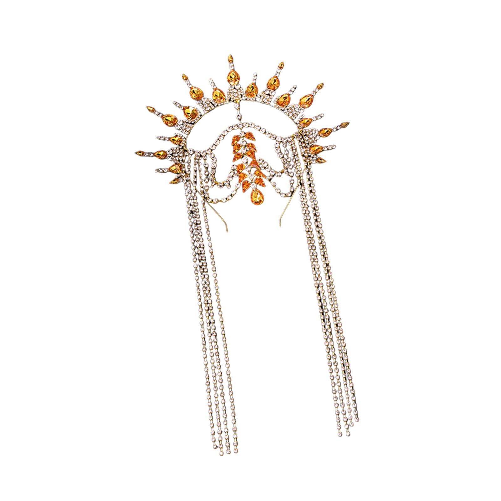 Fascia per capelli con strass scintillanti, decorazione per gli appassionati di moda, elegante accessorio per capelli per feste e celebrazioni, fascia per capelli con strass scintillanti con nappe