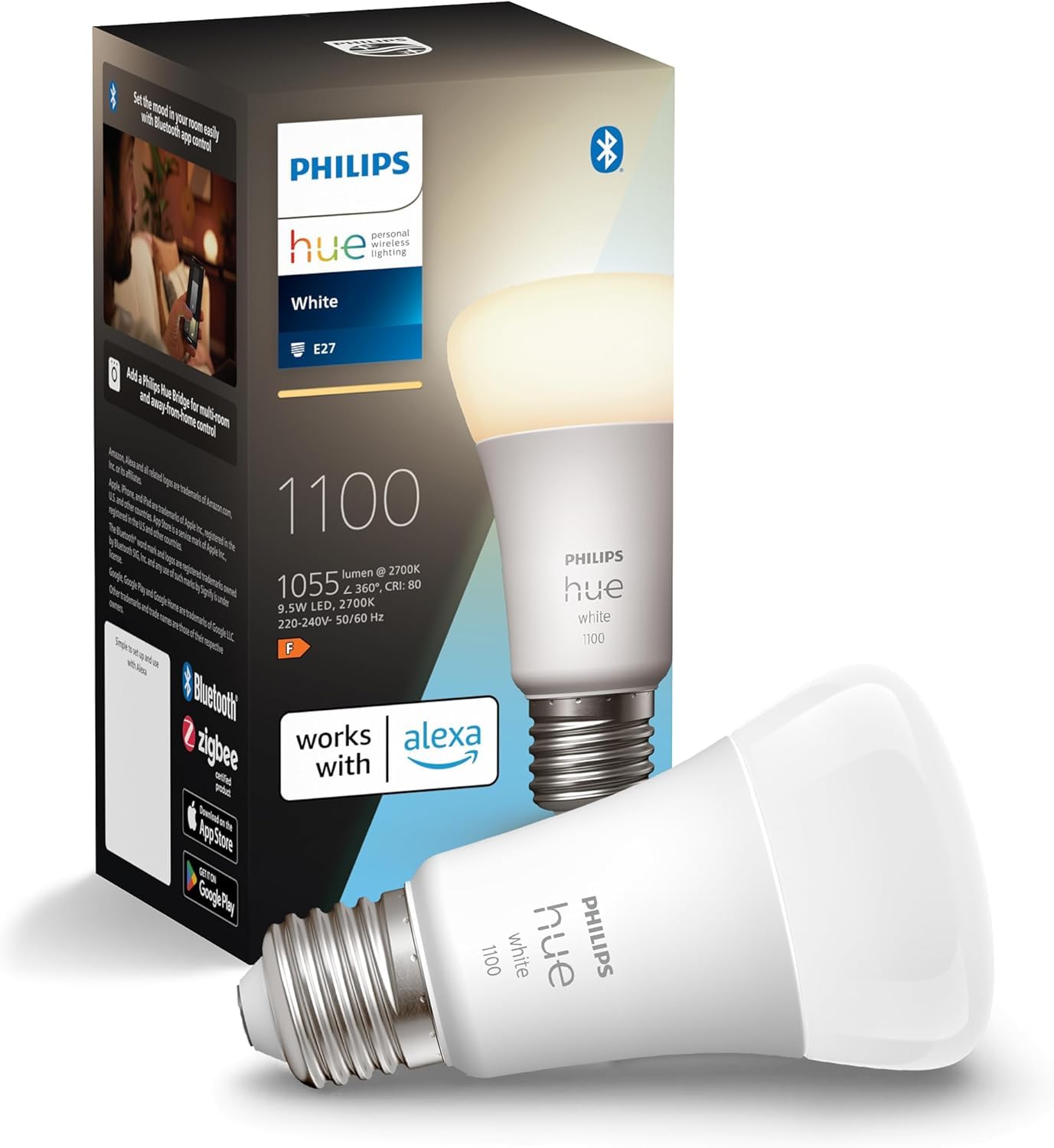 Philips Hue Smart Bulb, B22, Dimmable, Dynamic Settings, Works with Alexa, Google Assistant and Apple Homekit