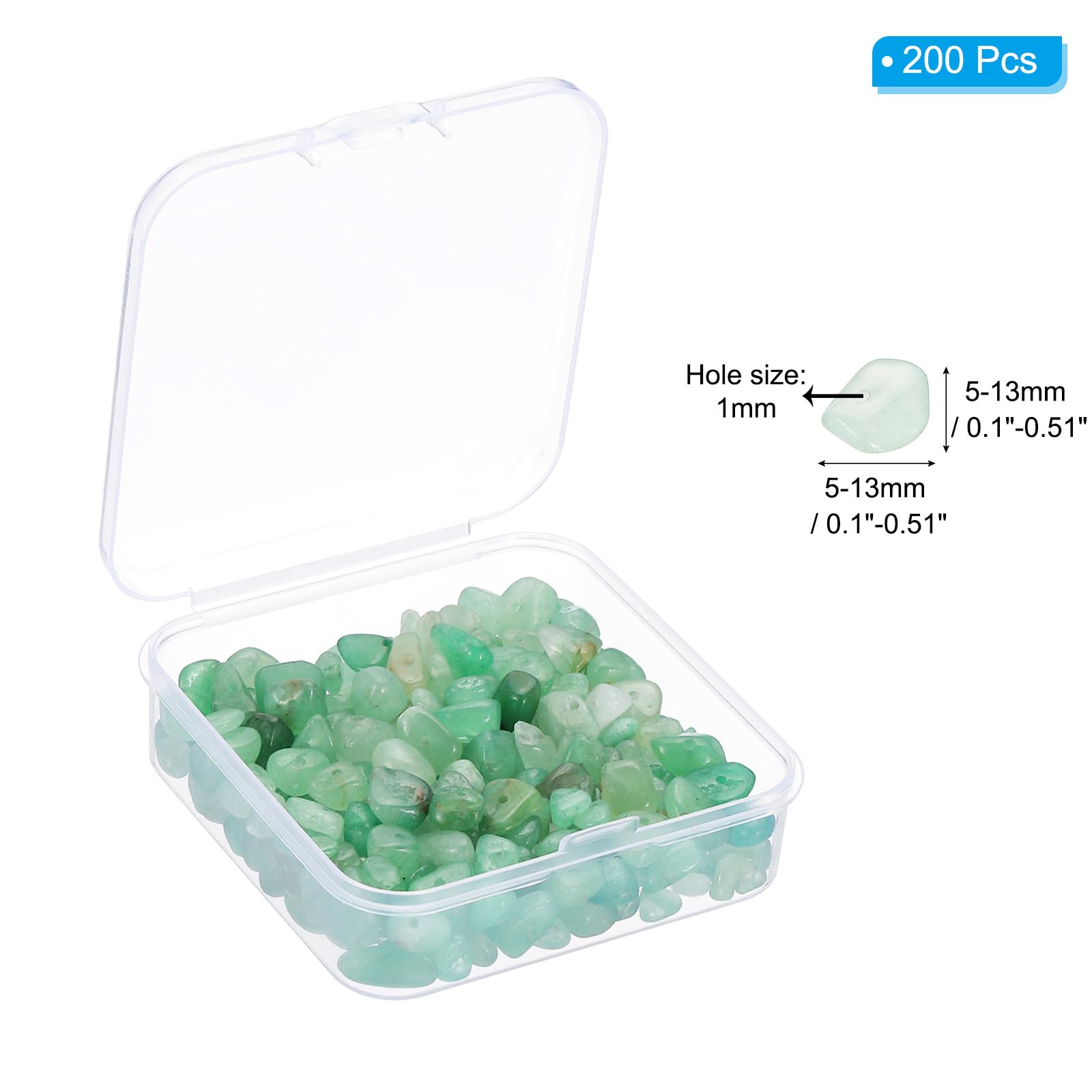 PATIKIL Chip Stone Natural Rock Beads Loose Gemstone Beads Drilled Strand for Jewelry Craft Making 1set/400pcs, Green - Image 2