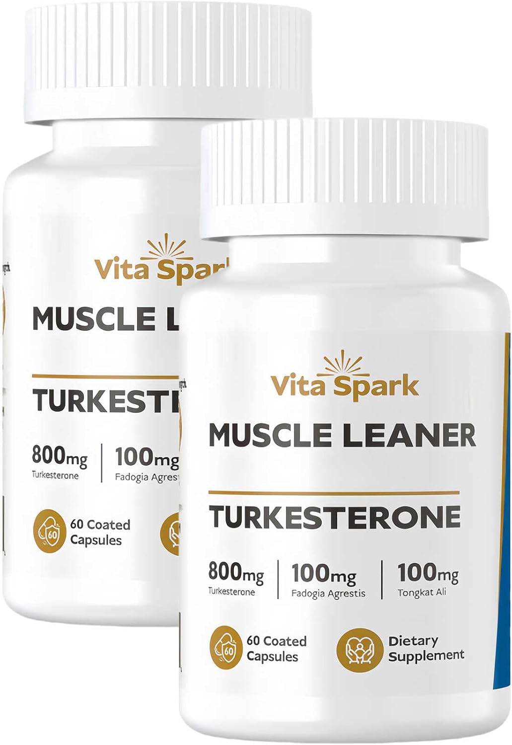 Turkesterone Muscle Leaner - High Potency Men's Supplement with Tongkat Ali & Fadogia Agrestis for Workout, Support Performance Energy Vitality Stamina Strength | 120 Capsules