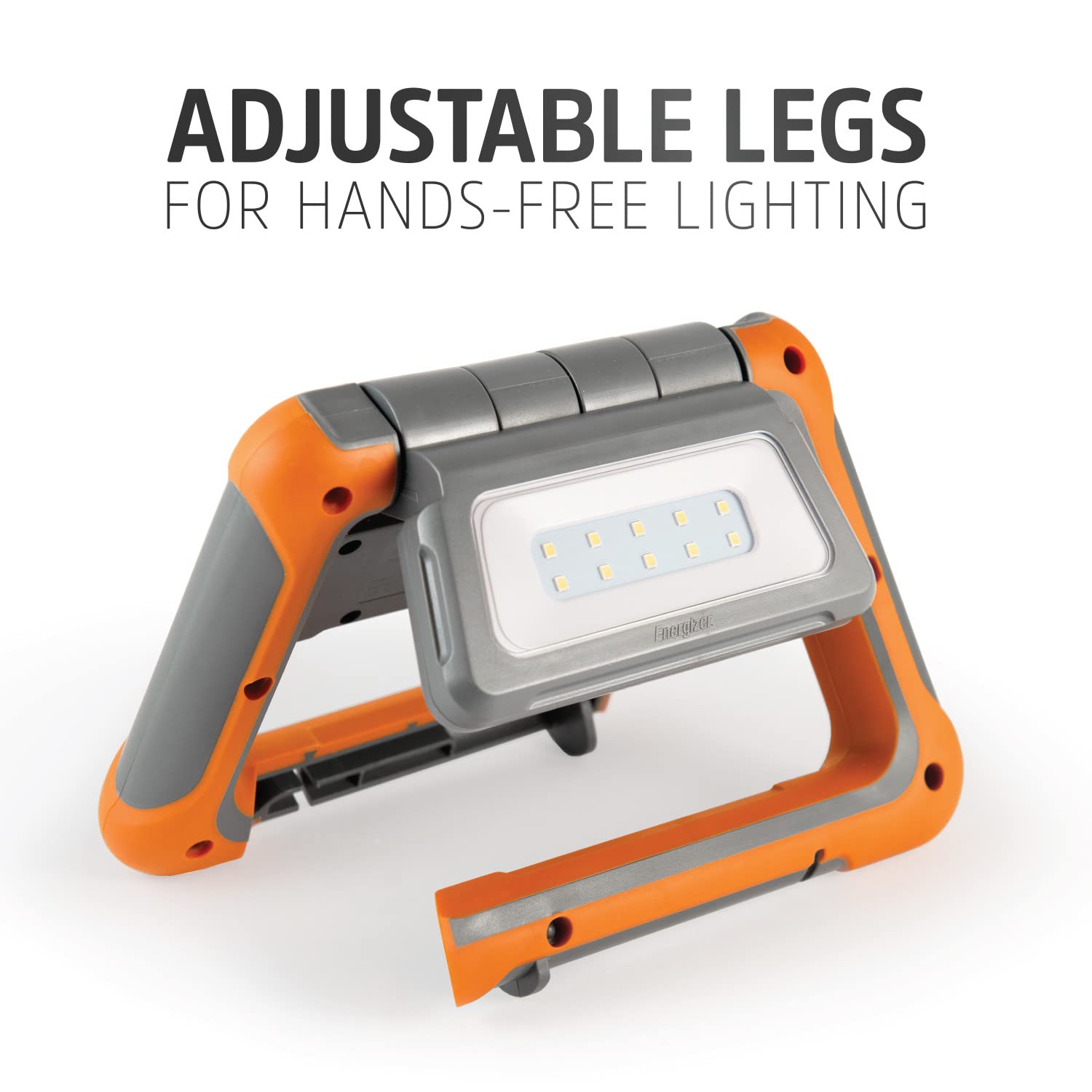 Energizer ENAWLL8 ENAWLL8 - Lanterna LED ricaricabile, luce da lavoro multi-pannello, resistente all'acqua, da campeggio, con cavo di ricarica micro-USB, colore: arancione/grigio, compatto
