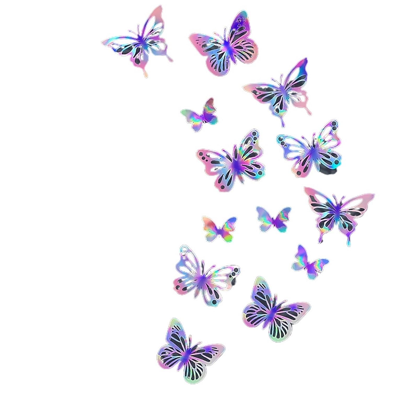 12Pcs 3D Hollow Golden Silver Butterfly Wall Stickers Art Home Decorations Decals For Party Wedding Display(Color01)