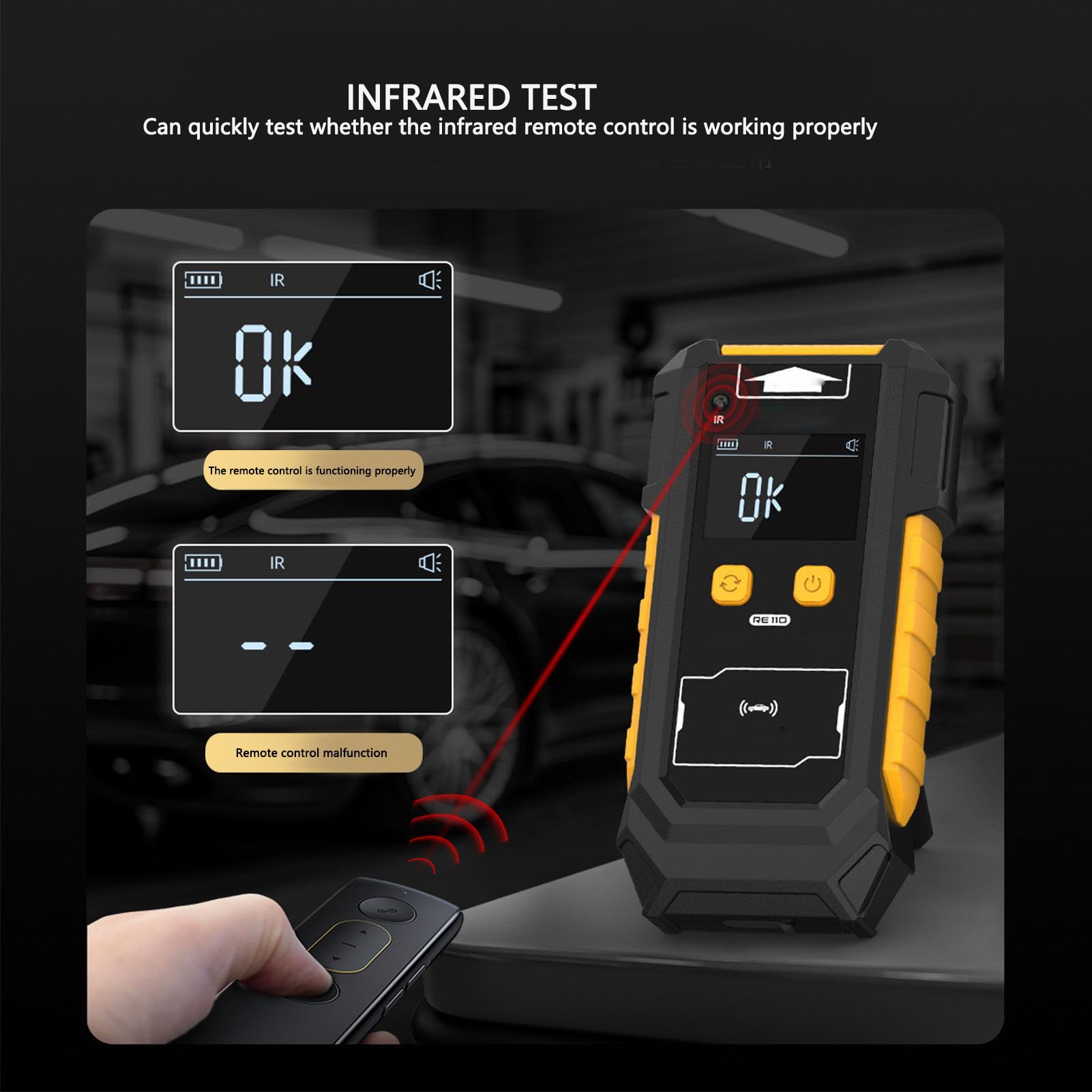 SENECESLI Tester per Chiavi Remote, Rilevatore di Frequenza per Chiavi della Macchina 433 MHz 868 MHz 902 con Display LCD, Tipo C e Alimentazione a Batteria, per Porta del Garage e Test del Segnale