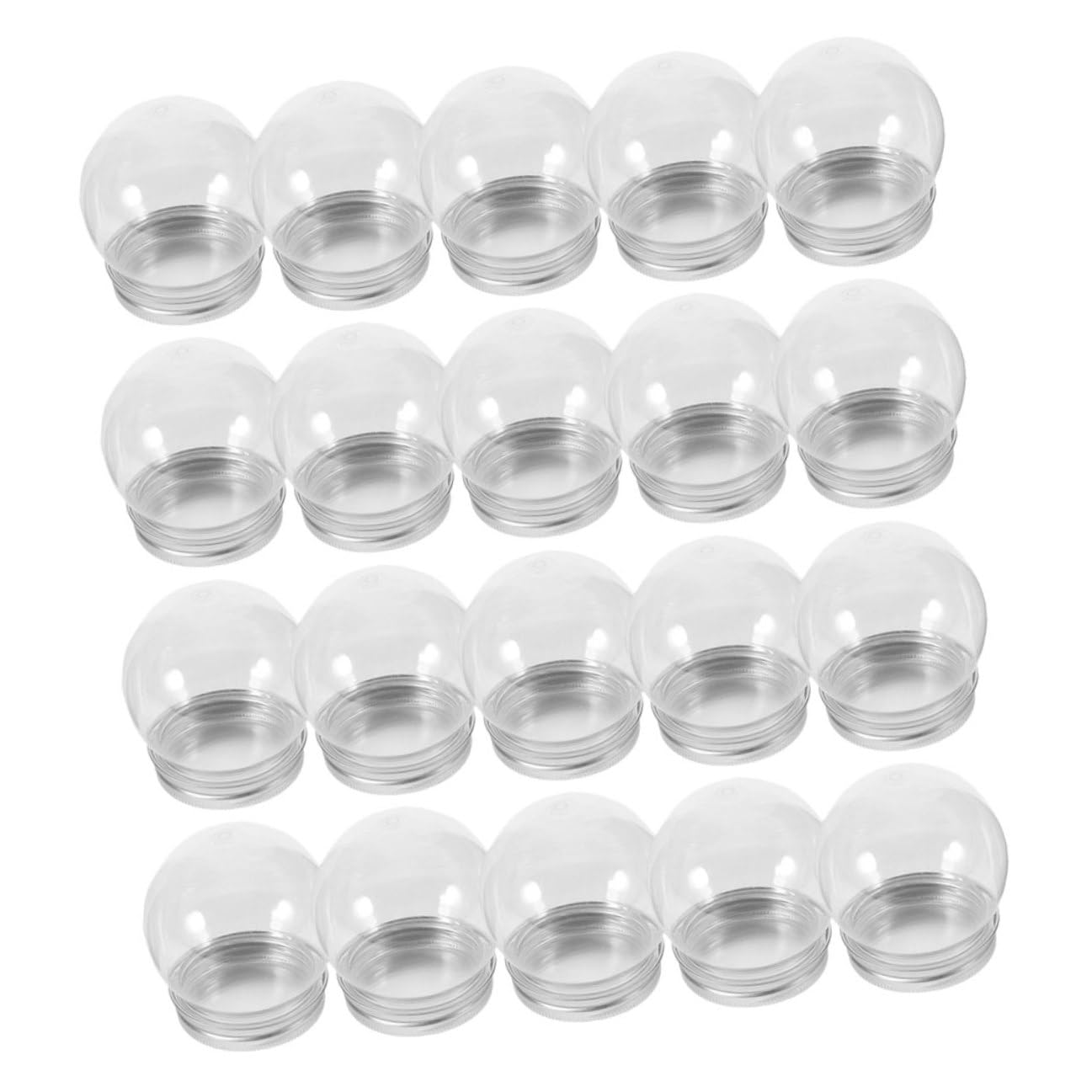Bolas de Nieve Rellenable de Plástico Transparente SWETRACE 20 uds Frascos Redondos