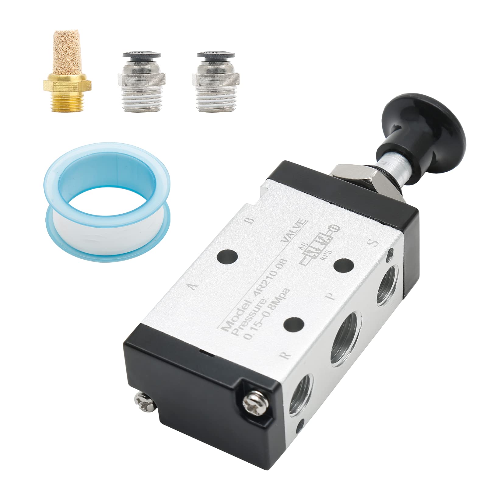 Buy Rierdge 1/4" NPT Pneumatic Manual Valve Kit, 4R21008 5 Way 2