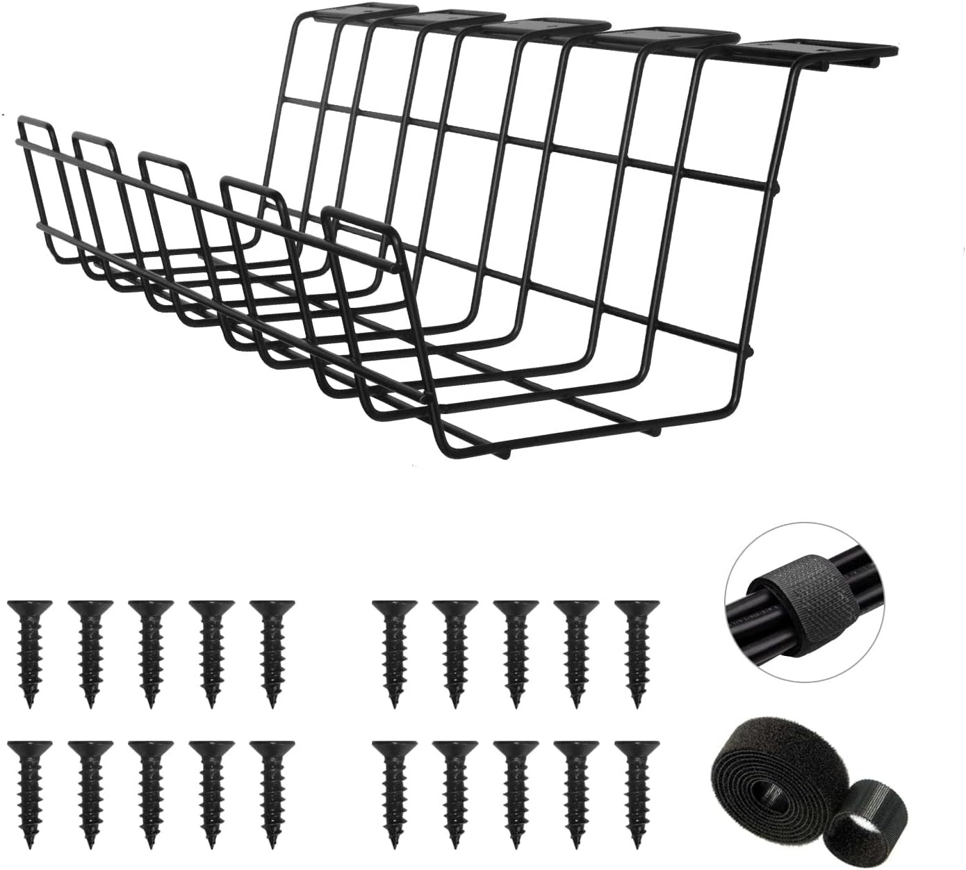 Comix Under Desk Cable Management Tray, 2 Pack UltraSturdy Under Desk