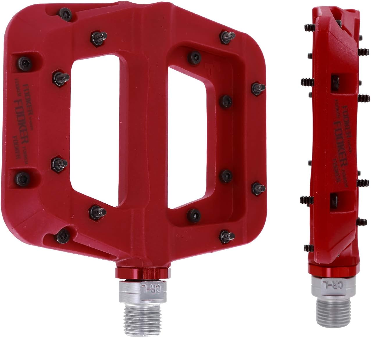 FOOKER MTB Pedals Mountain Bike Pedals 3 Bearing Non-Slip Lightweight Nylon Fiber Bicycle Platform Pedals for BMX MTB 9/16"