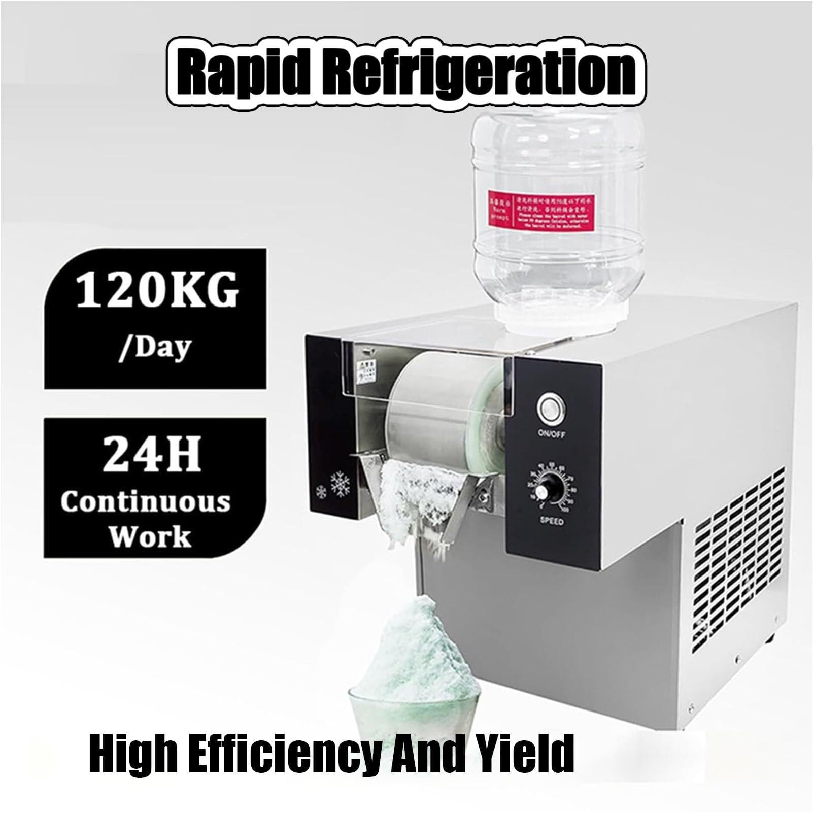 Genérico Máquina eléctrica para Hacer Hielo raspado y granizados, Batidos y postres Helados: Ideal para Uso doméstico, Fiestas y diversión veraniega (120 kg).