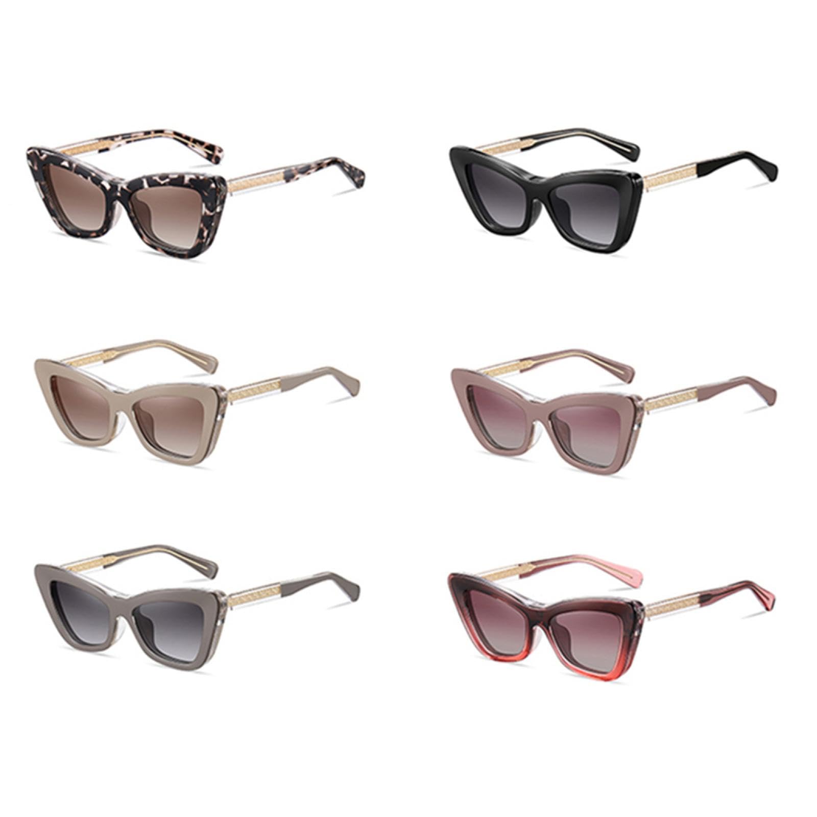 Occhiali da sole polarizzati da donna Cat Eye Occhiali da sole Uv400 Donna Acetato Marrone Moda