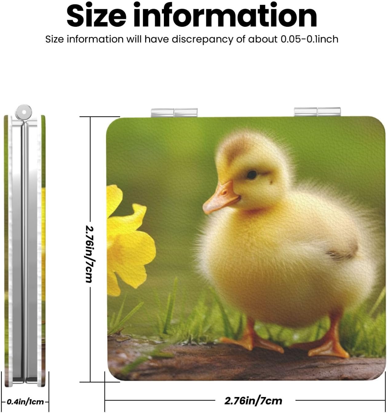 Cute Baby Ducks Compact Mirror for Purse, Double-Sided 2X/1X Magnifying Mirror for Women Men, Travel Makeup Mirror for Handbag, Handheld Vanity Mirror for Gift image 3