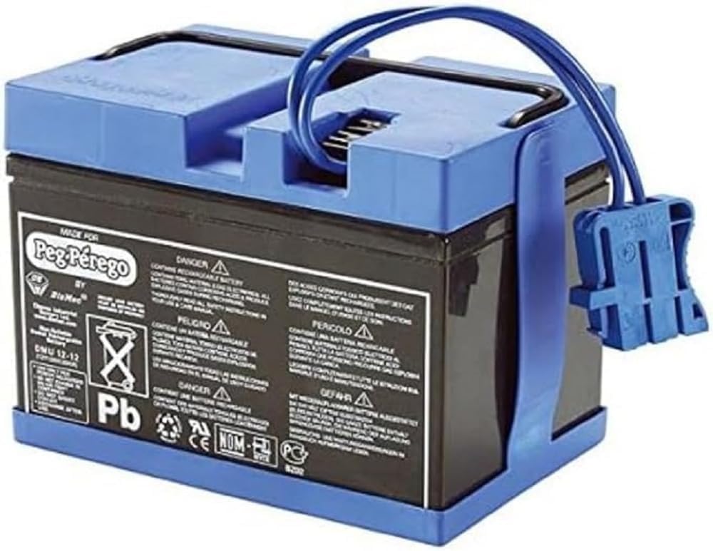 Peg Perego KB0036 - akumulator, 12 V 12 V, 12 Ah & Peg Perego S.p.A Y/CB0302-12 V ładowarka do akumulatorów, pojazdów