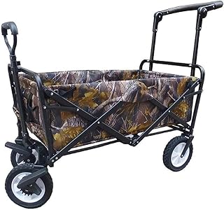 Folding Wagon Cart, Portable Hand Truck Portable Folding Trolley Cart Heavy Duty Trolley Wagon Multi-Function Shopping Cart for Outdoor Camping Beach Pull Truck with 4 Wheels,Load:80Kg