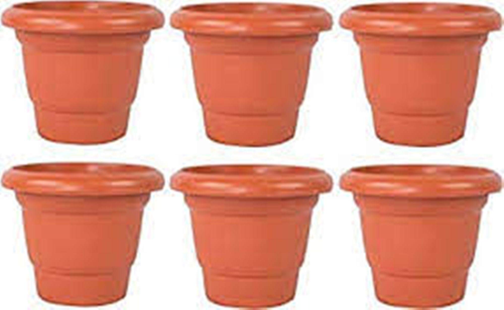 GREEN ISLAND Planter Pots Flower Pot (Brown 8 Inch Big Size) Set of 6 Pcs Plant Container Set (B09MPMJ2QB) Amazon Price History, Amazon Price Tracker