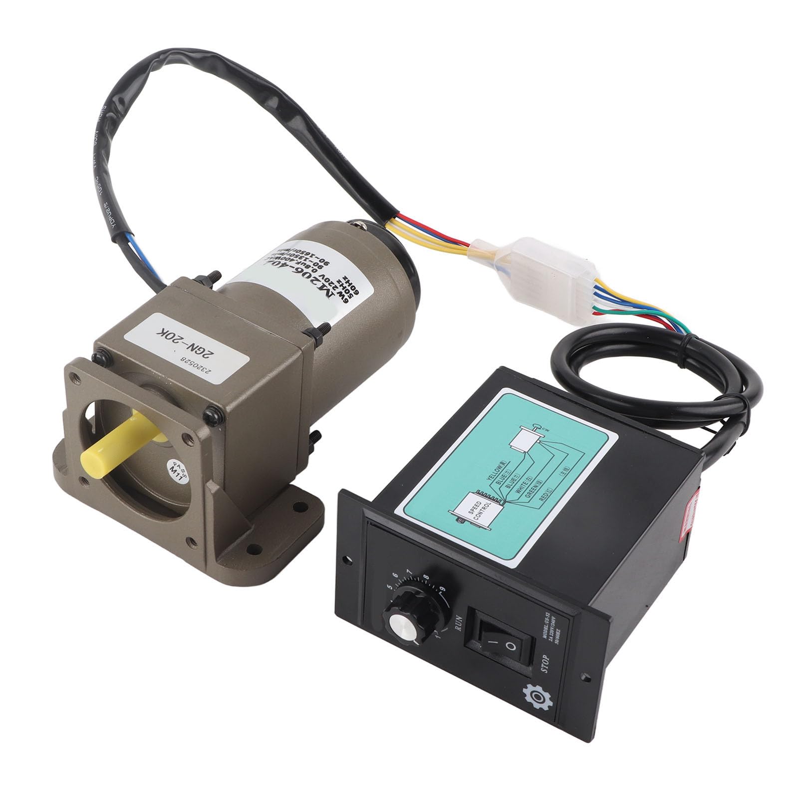 Motor de Engranajes de CA Motor Asíncrono Monofásico de Metal 220 V 6 W de Desaceleración Reversible de Velocidad Ajustable para Transportadores de Embalaje Maquinaria Textil y Equipos de