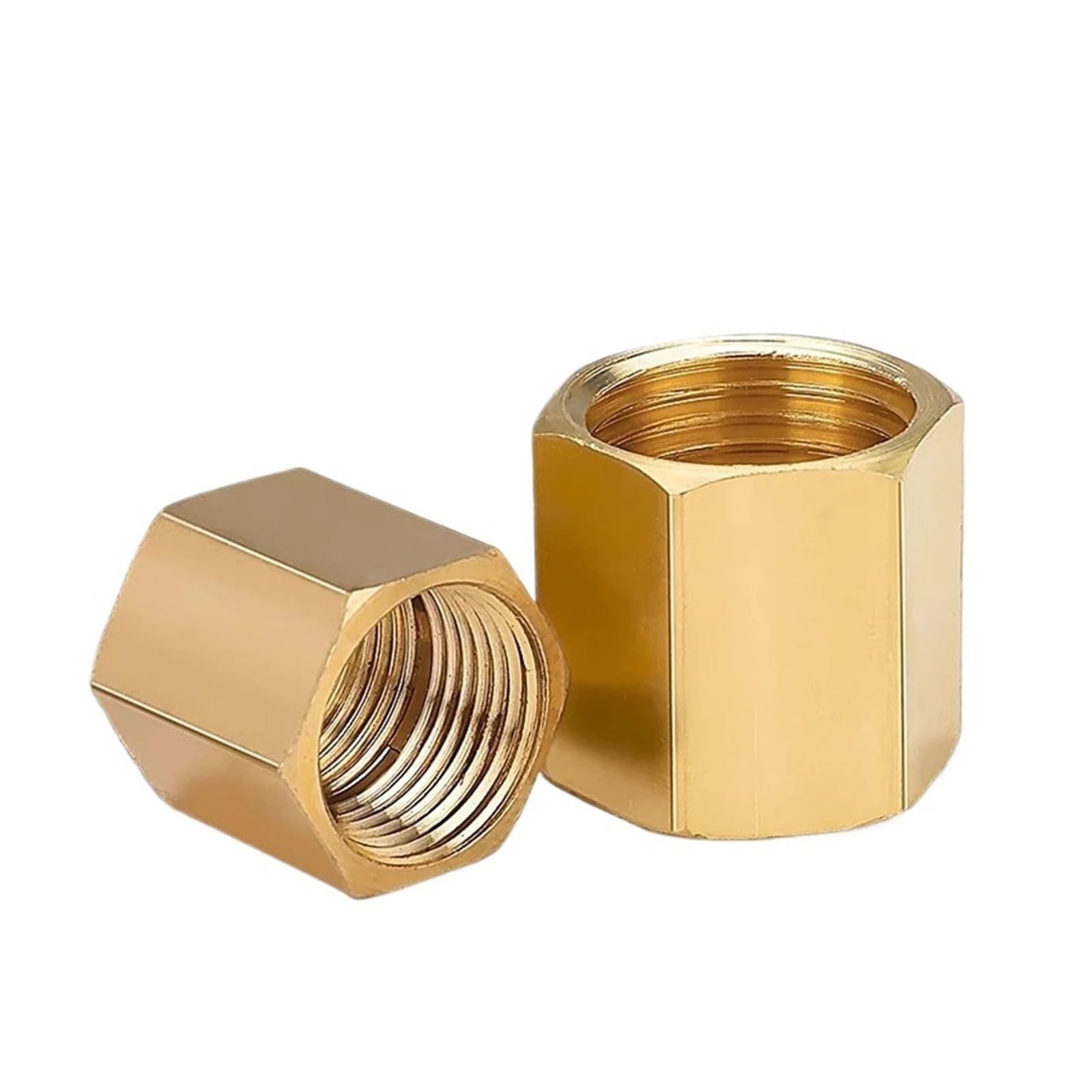 10Pcs 1/8" 1/4" 3/8" 1/2" 3/4" Female Thread Brass Pipe Fittings Hex Nut Rod Connector Coupling For Water Fuel Gas(04-04) Barb Fittings