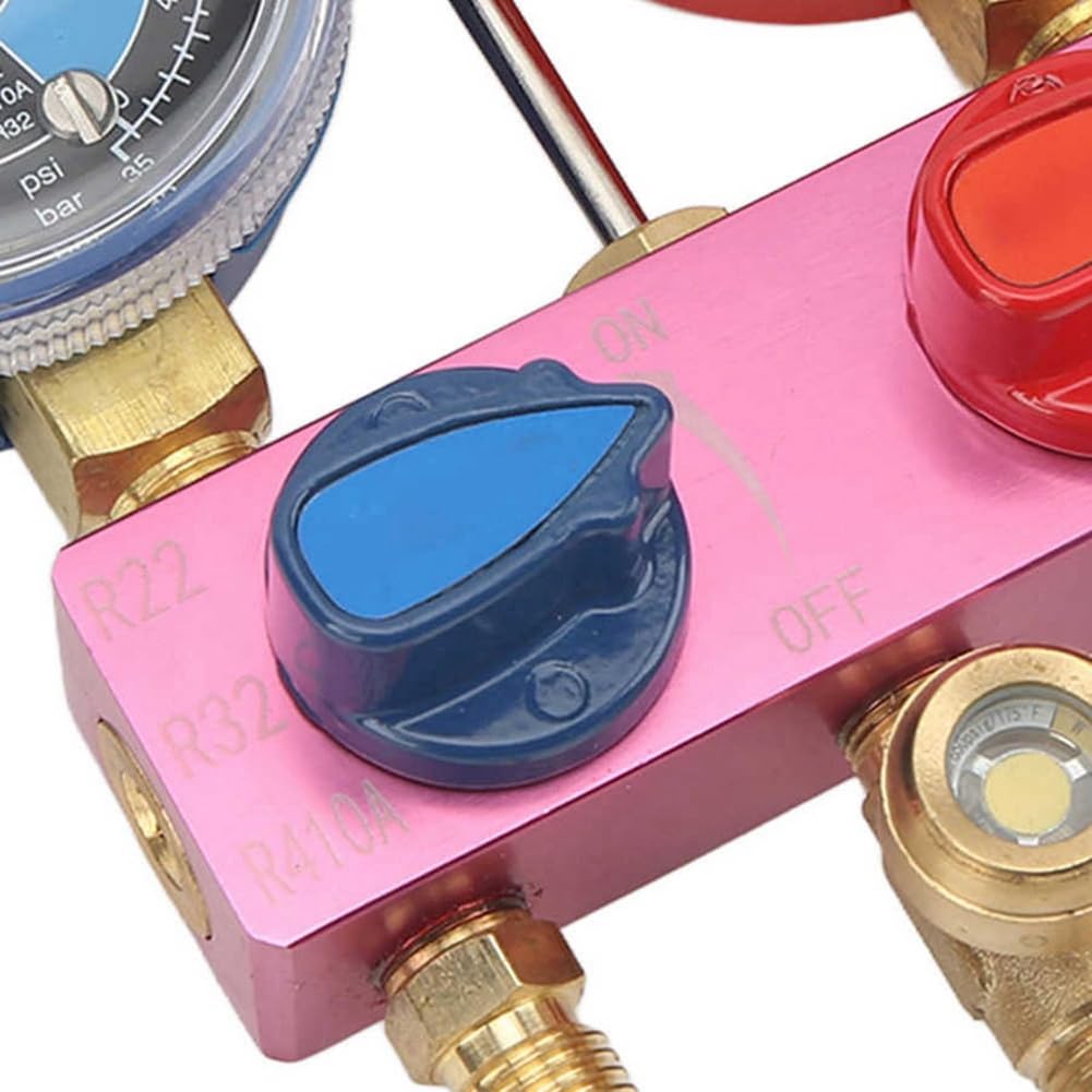 Lot de 2 manomètres de pression pour réfrigérant - G1/4 - Manomètre - Réfrigération - Pour R22/32/R410A