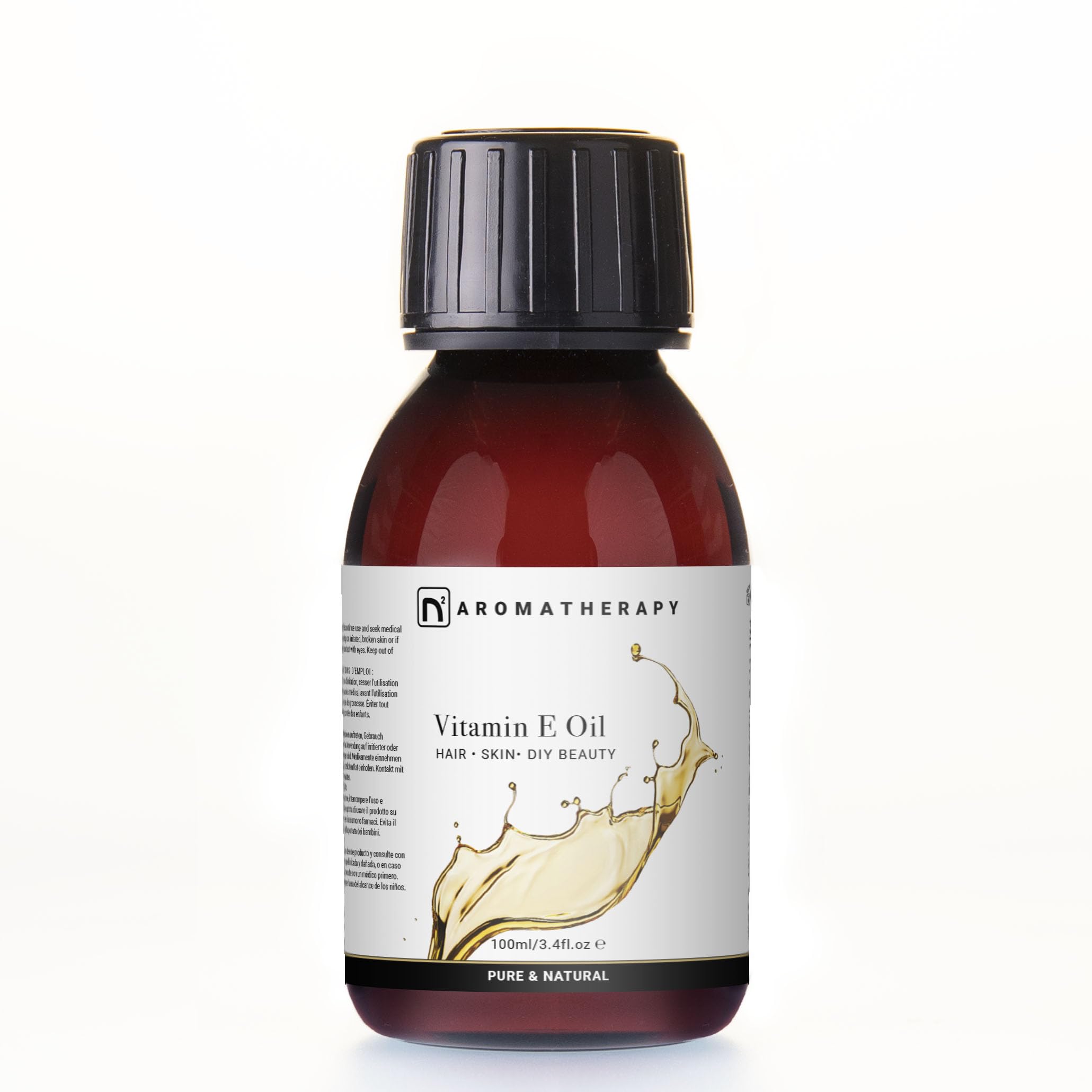 n2 Aromatherapy Natural Vitamin E Oil - 100ml - for Skin Face, Hair, Scars, Nails, Body, DIY Beauty and Aromatherapy