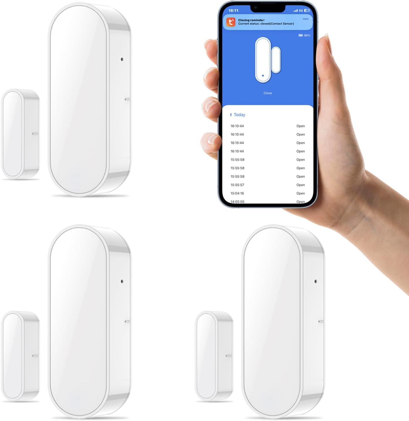 HEIMAN WiFi Door Sensor, Smart Window Door Sensor Alarm, Contact Sensor for Home Security, Wireless Magnetic Door Open Detector and APP Remote Notification Compatible with Alexa 3Packs HEIMAN WiFi Door Sensor, Smart Window Door Sensor Alarm, Contact Sensor for Home Security, Wireless Magnetic Door Open Detector and APP Remote Notification Compatible with Alexa 3Packs