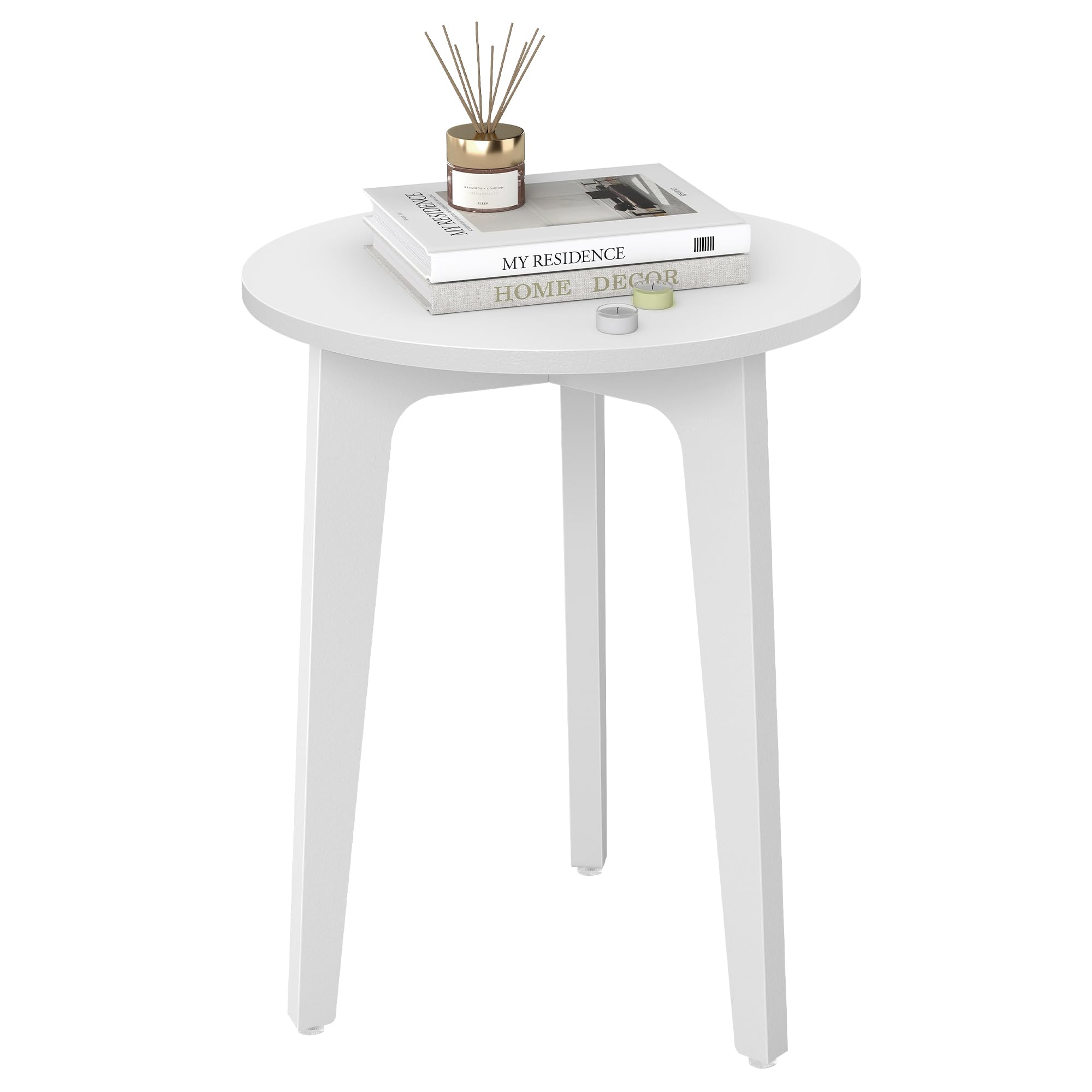 VASAGLE MAEZO Collection - Small Side Table, Round End Table, Nightstand with Tapered Legs, Curved Transitions, for Small Spaces, Living Room, Bedroom
