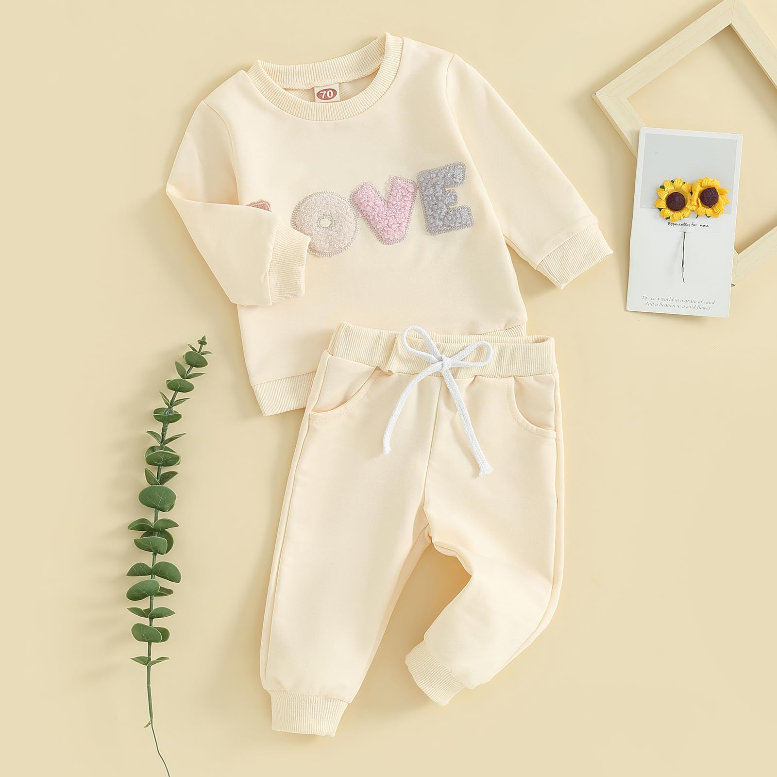 Conjunto de sudadera de manga larga para bebé recién nacido, para el día de San Valentín, camiseta de manga larga, pantalones, ropa de otoño