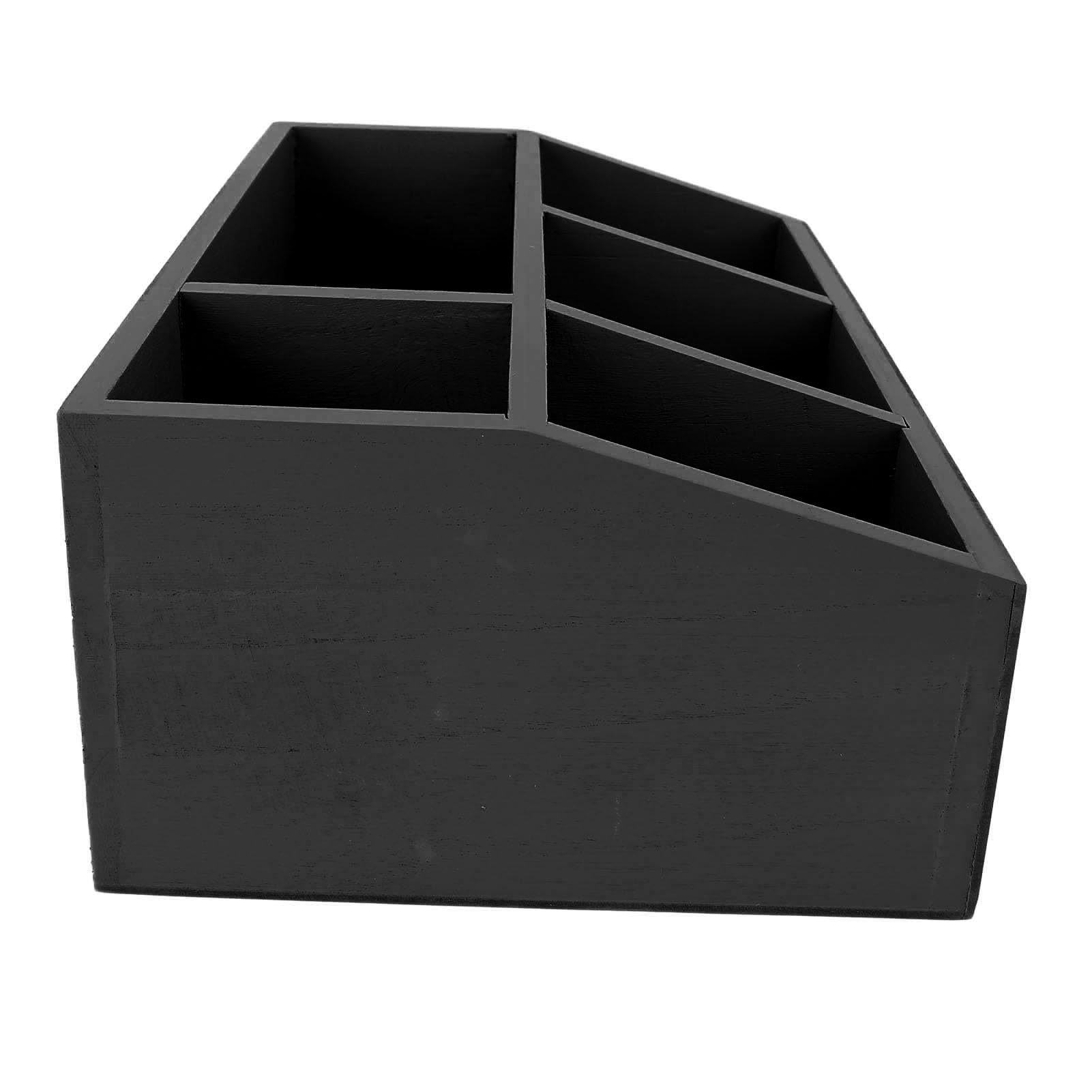 Cocoarm Teebeutel-Organizer aus Holz, Teebeutelhalter mit Geteilter Aufbewahrungsbox für Teebeutel, Kaffeekapseln und Pappbecher, Glatte Oberfläche für die Theke Im Heimbüro (BLACK)