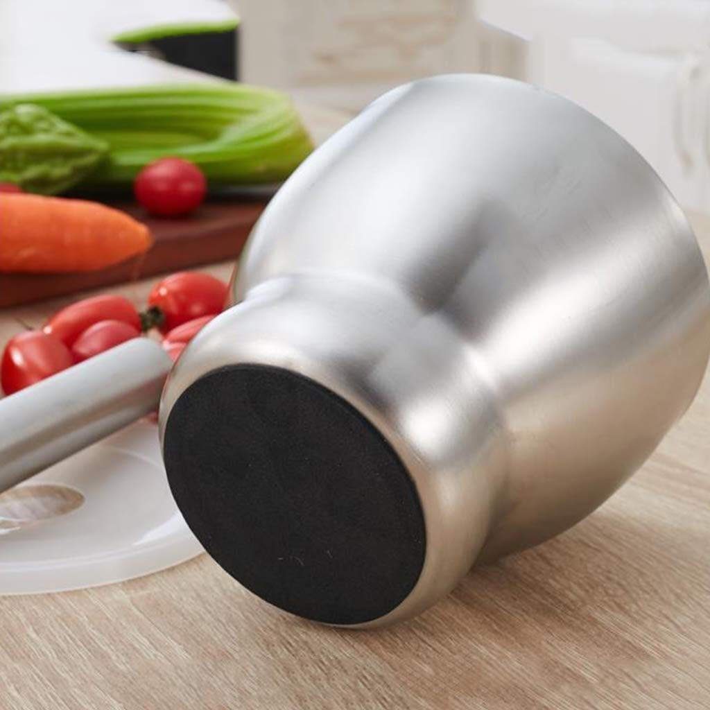 Mörser und Stößel Mörser und Stößel-Sets Edelstahl-Zerkleinerer Stößel Mörser-Set, langlebige, leicht zu reinigende Rührschüssel, ideal für Gewürze, Ingwer, G