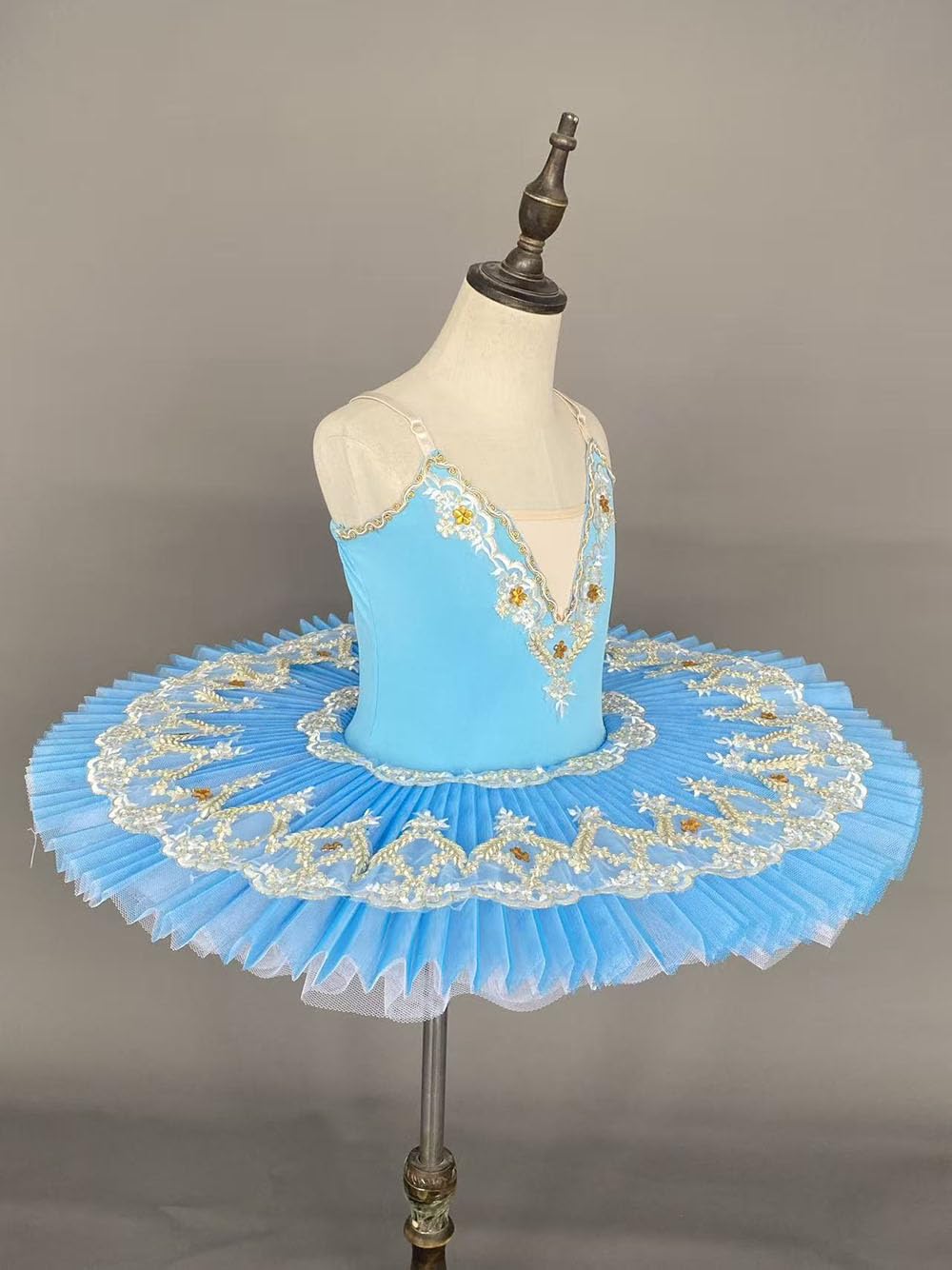 Abito da Ballo tutù per Bambine Abito da Festa da Ballerina Costume da Gara di Danza Classica per Bambini Abito da Allenamento per Spettacoli(130Cm)