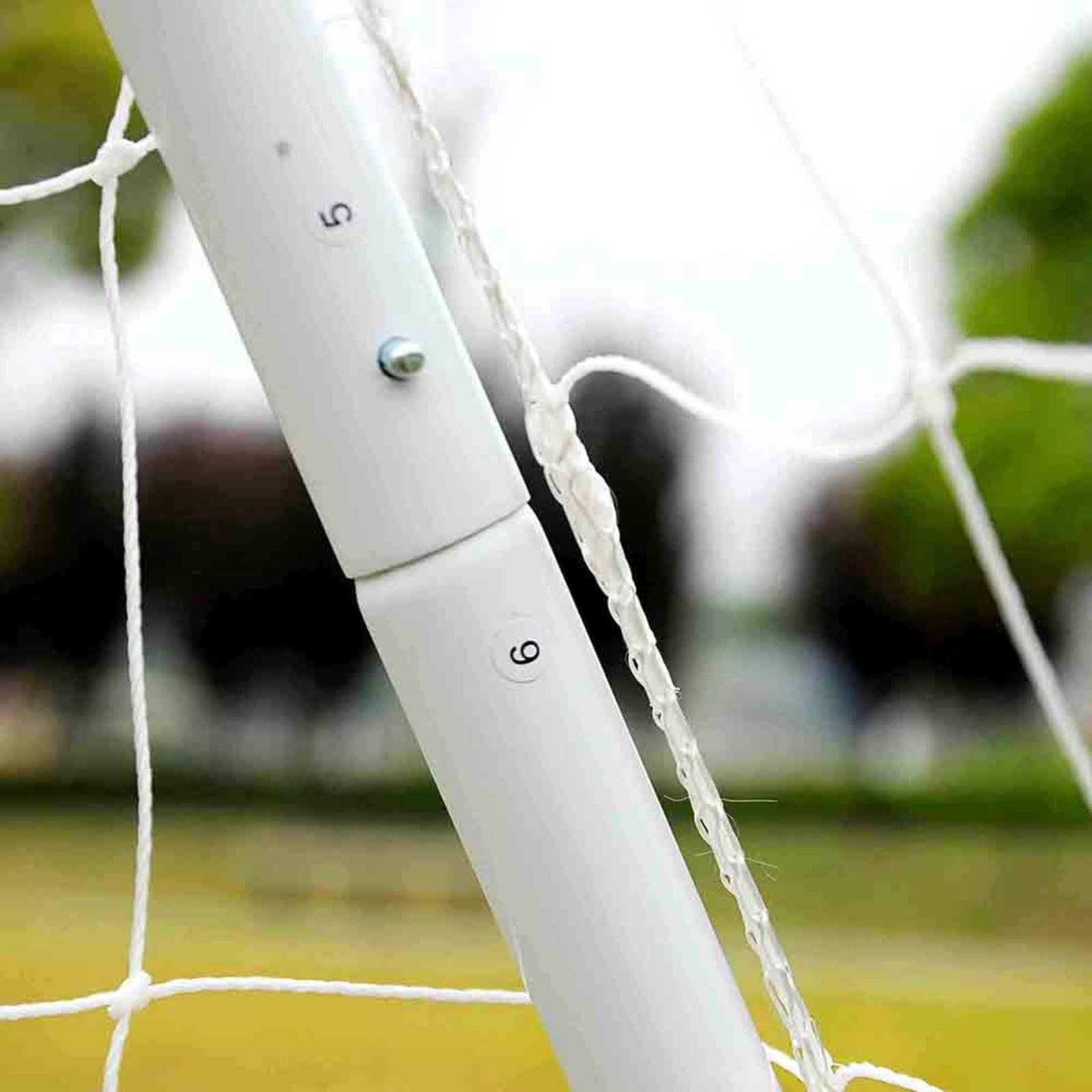 Grande porta da calcio grande, 365 x 182 x 90 cm, tubo in acciaio, set da allenamento per adulti, colore bianco