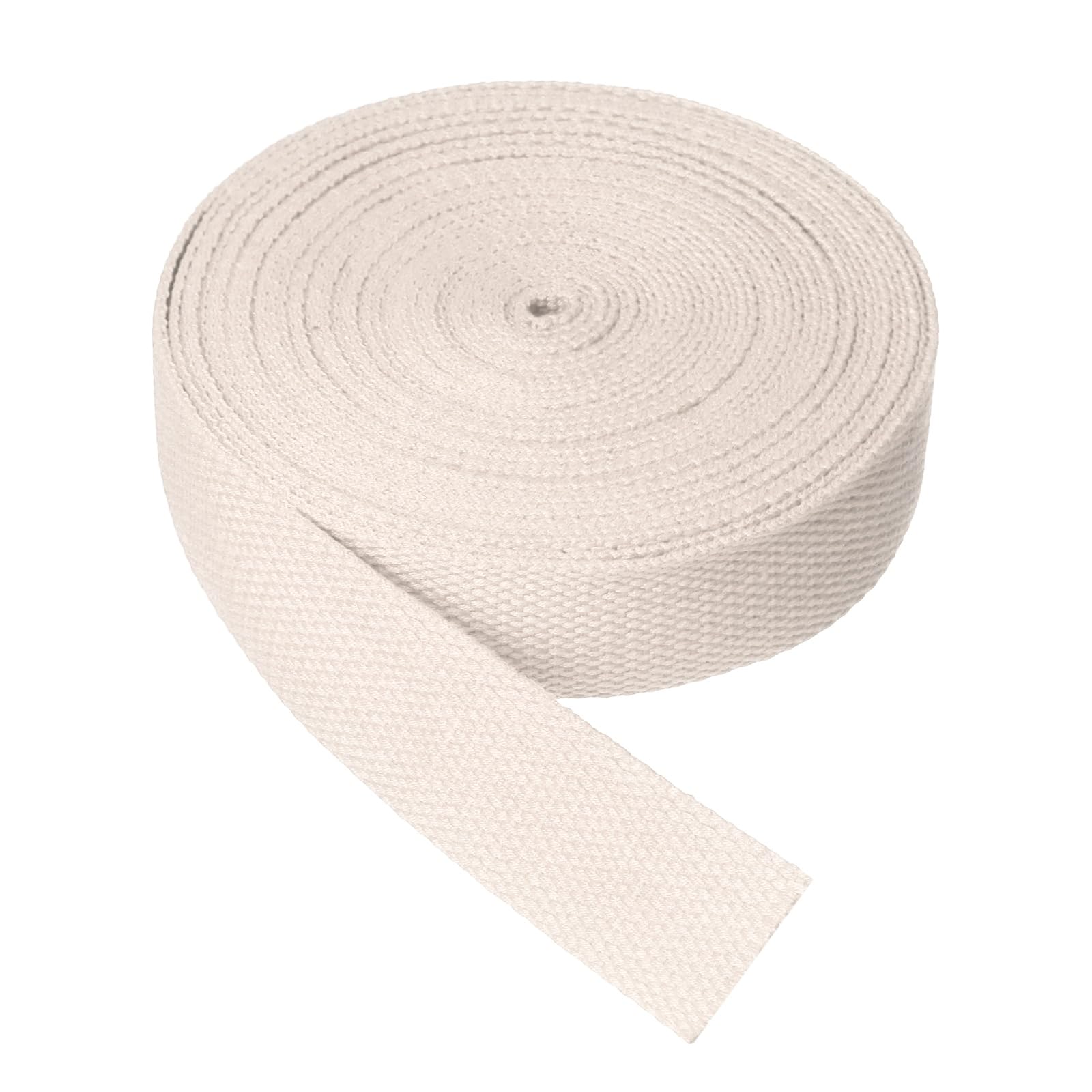sourcing map Cotton Twill Tape, 2.5cm x 4.6M Cotton Ribbon Bias Binding Tape Trim Webbing Straps for Sewing DIY Crafts Gift Wrapping, Beige