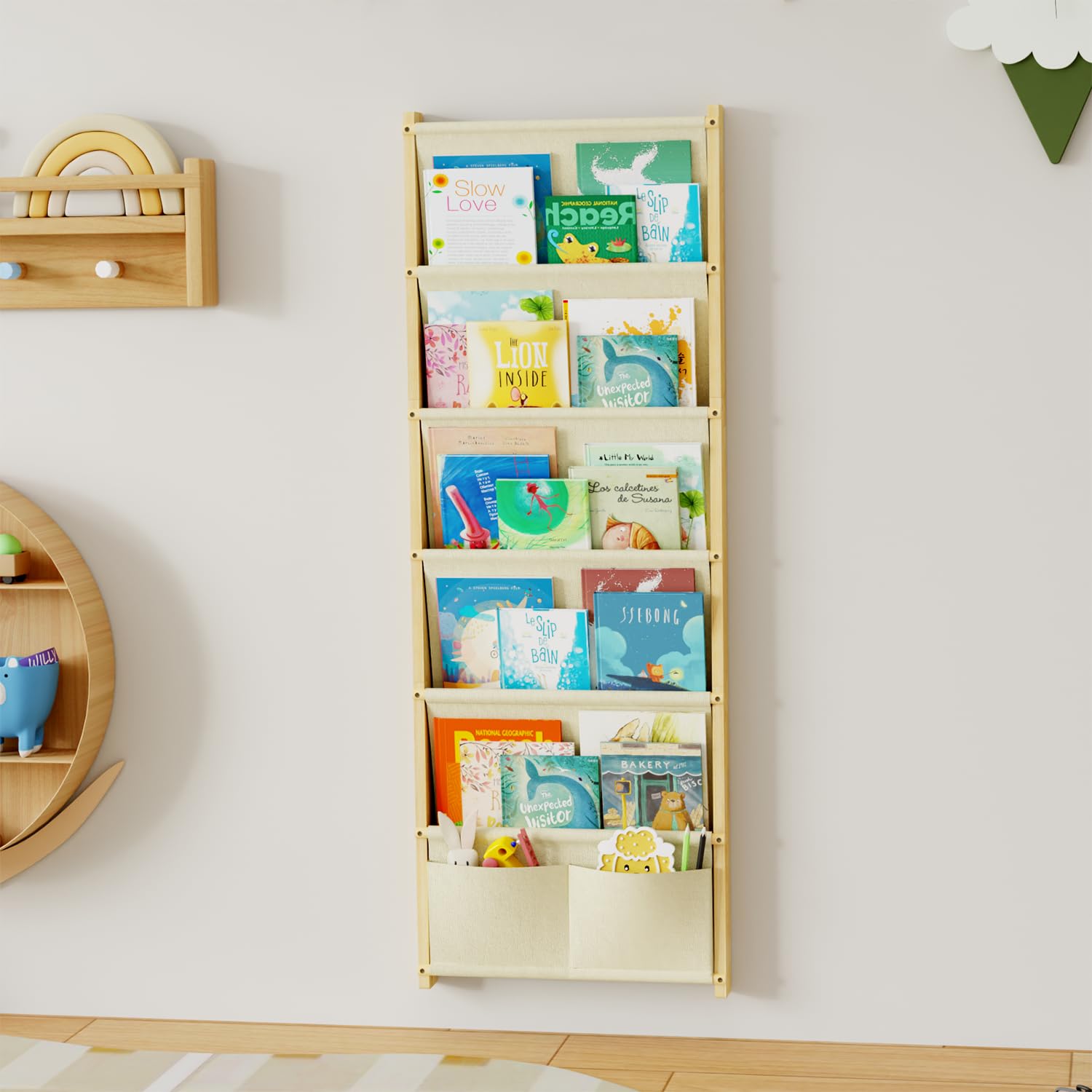 Estanteria Libros Infantil 6 Pisos, Libreria Infantil, Estantería Montessori, Estantería Pared Libros, Estantería Infantil Pared, Libreria Montessori Infantil, Adecuada para Habitacion Infantil