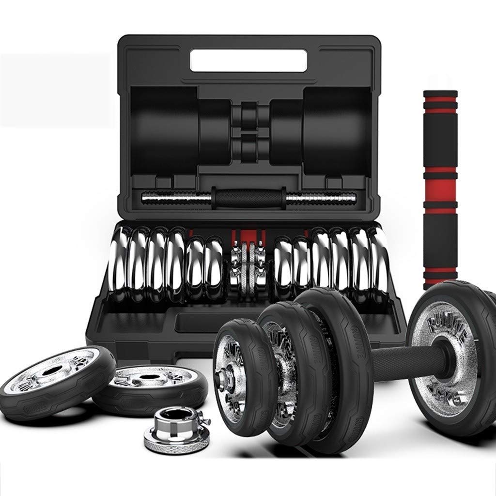 Set Manubri Regolabili 20kg Per Fitness - Convertibile In Bilanciere - Design Sicuro Antiscivolo, Perfetto Per Casa - Foto 2