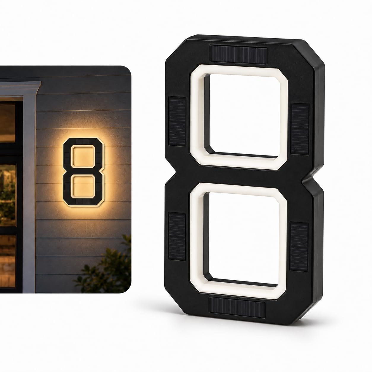 Solar Lighted House Numbers for Outside, Light Up Waterproof LED Address Numbers Signs for Houses(8)